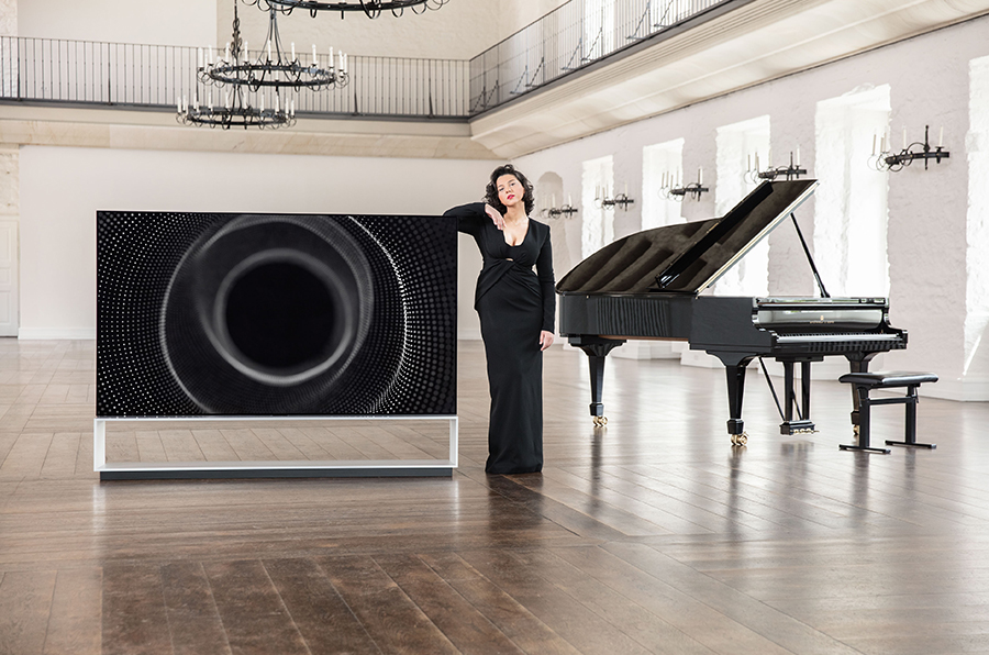 Khatia Buniatishvili with LG SIGNATURE OLED 8K TV